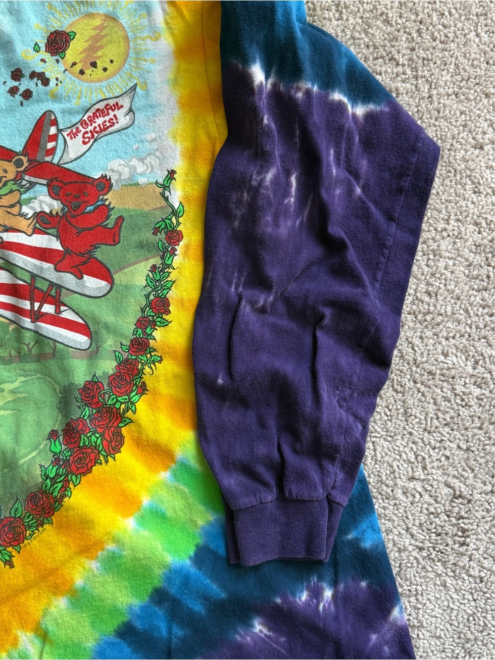 2011 Grateful Dead “The Grateful Skies” tie-dye long sleeve, 22” × 26” - Picture 6 of 9